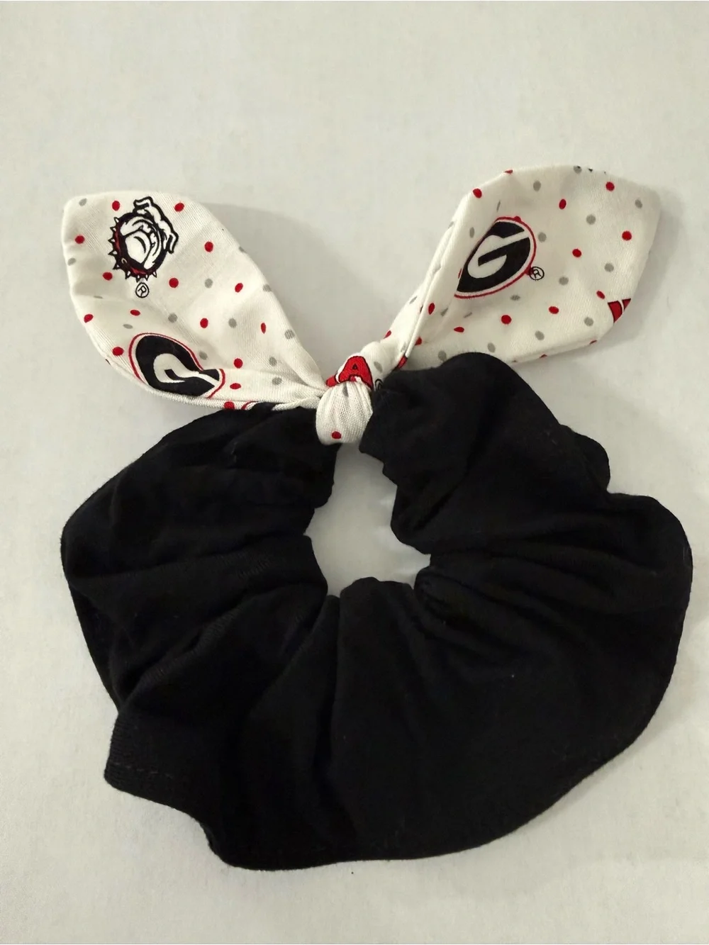Georgia Black and White Bow Scrunchie